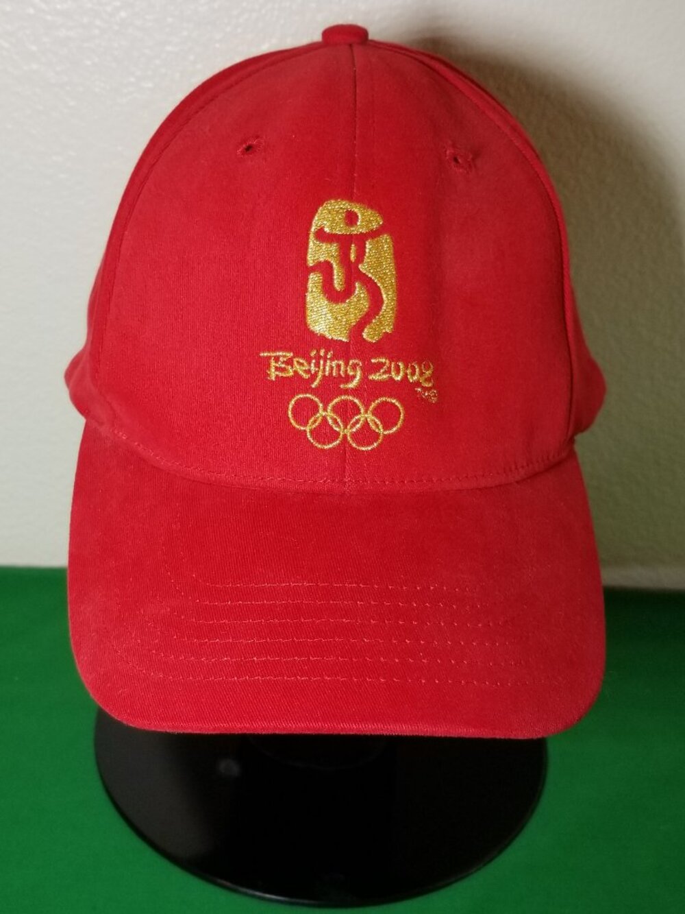 Beijing 2008 Olympics Men Fitted Cap One Size Red Summer Games Embroidered‎